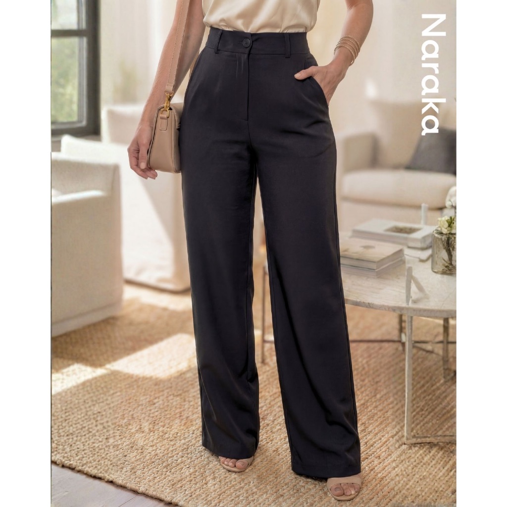 Calça Alfaiataria Feminina Pantalona Cintura Alta