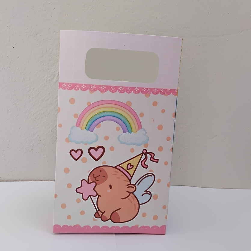 Sacolinha Surpresa Personalizada CAPIVARA ROSA Lembrancinha para Festa Infantil