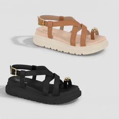 Sandália Feminina Modare Flatform Tiras Cruzadas Dedo Metalico Moderna Estilosa
