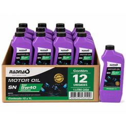 Kit 12L Óleo De Motor 5W40 API SN Sintético Radnaq 1 Litro