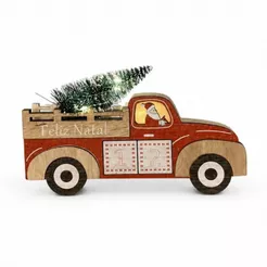Enfeite Natalino Carro do Papai Noel com Árvore de Natal