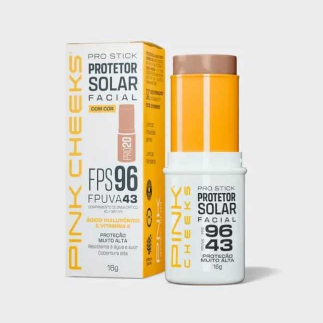 Protetor Solar Em Bastão Com Cor Pink Cheeks Pro Stick FPS 96 Cor PRO30