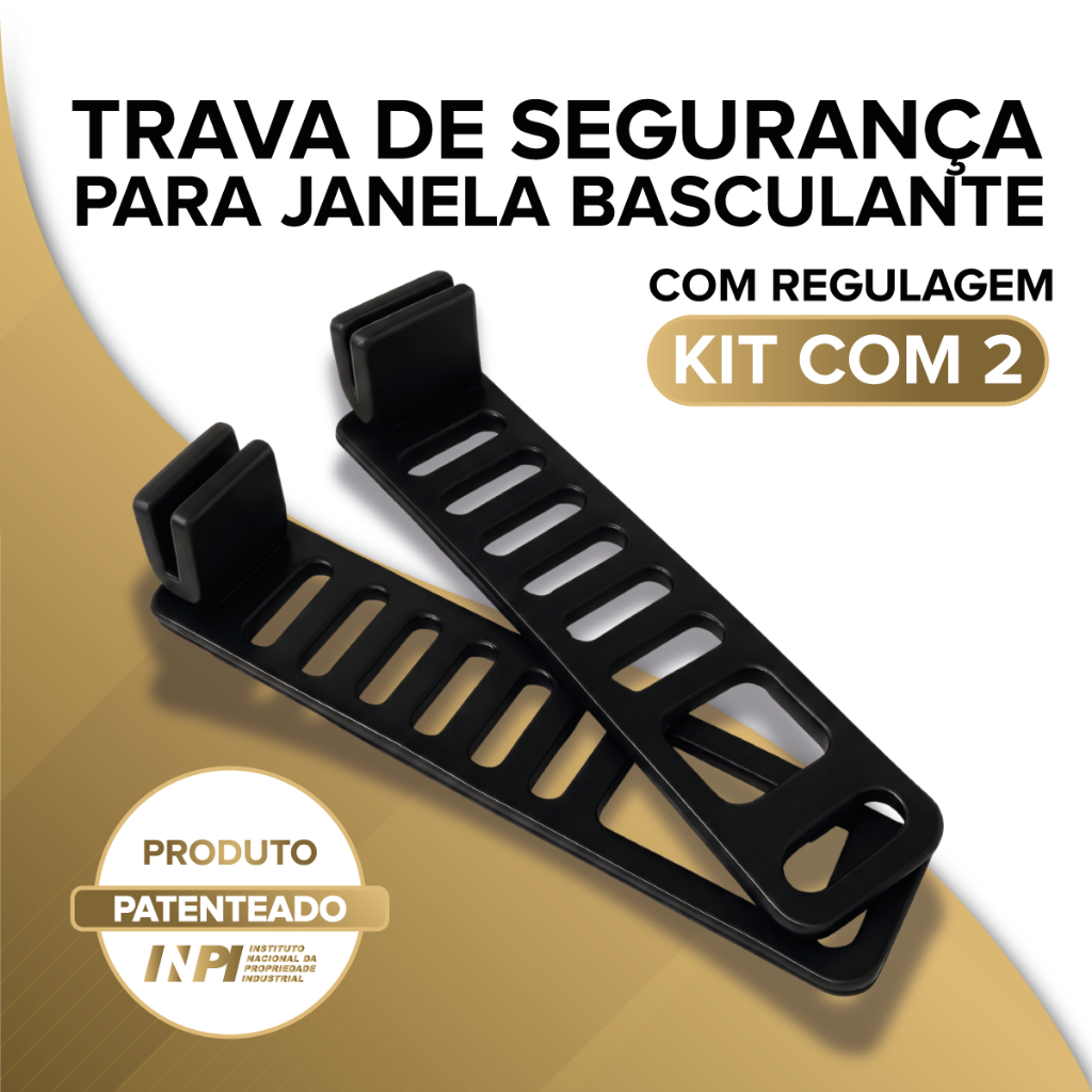 Kit 2 Travas para janela Com REGULAGEM Basculante do Banheiro Segurança Protege - pet 2 unidades