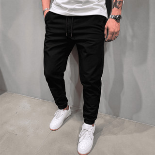 Calça Jogger Masculina com Punho Premium Sarja Casual Slim Confortável Moda Streetwear Esportiva Lycra Elastano