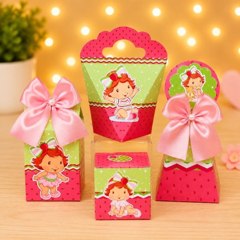 Kit Caixas Moranguinho Baby Personalizado - Lembrancinha - Festa Infantil - Aniversário -Decoração - DESMONTADO