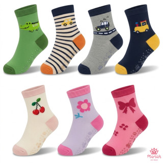 Kit 12 ou 6 Pares Meias Infantil Bebê Antiderrapante Algodão Menina Menino Sortidas
