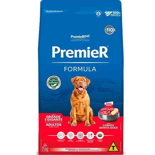 Ração Formula Adulto Raças Grandes Sabor Carne 15kg Premier