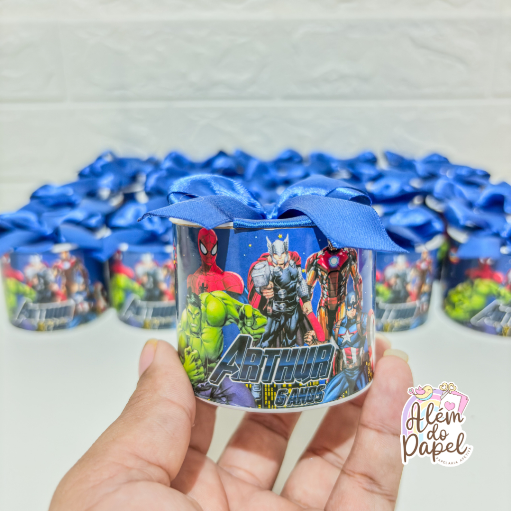 Kit Tubolatas Personalizadas 5x6 - Lembrancinha Vingadores / maternidade / chá de bebê / Aniversário Vingadores