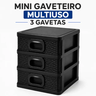 Organizador de mesa com 3 gavetas