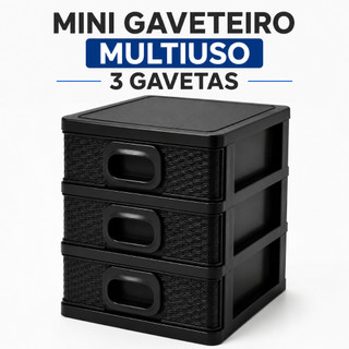 Organizador Multiuso Várias Cores com 3 Gavetas para Mesa Maquiagem Joias e Escritório