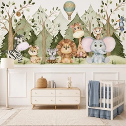 Papel De Parede Personalizado Bichinhos Na Floresta Decoração Quarto Infantil Inove