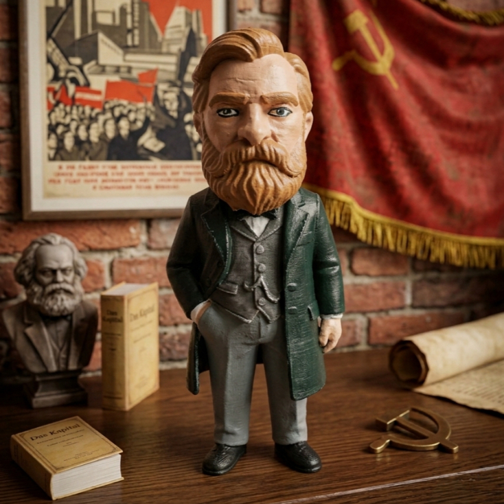 Miniaturas Históricas: Marx, Engels e Lenin - Bonecos (10cm) Colecionáveis Decorativos — imagem 2 de 2