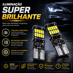 Pingo super LED Efeito xenon T10 cambus luz do carro moto LED lâmpada sem erro 12 v 6000k carro e moto