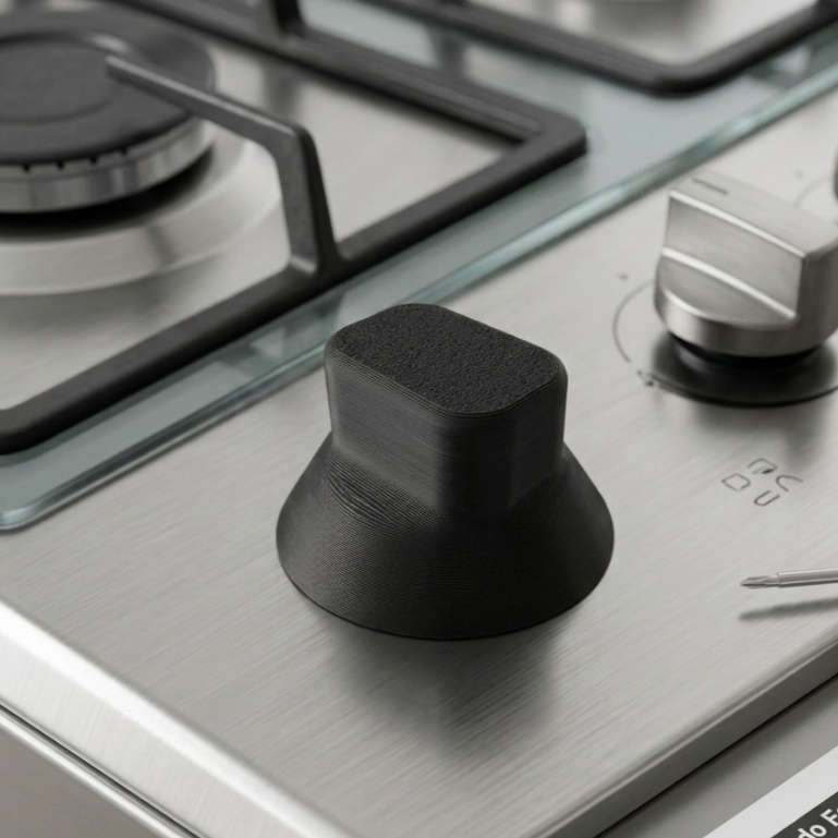 Peça de Reposição Botão Manipulo Fogão Cooktop Preto Resistente