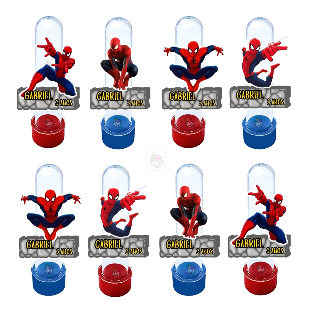 Tags Apliques para Tubetes Homem Aranha Spider Man Lembrancinhas Personalizados Nome Idade Festa Aniversário