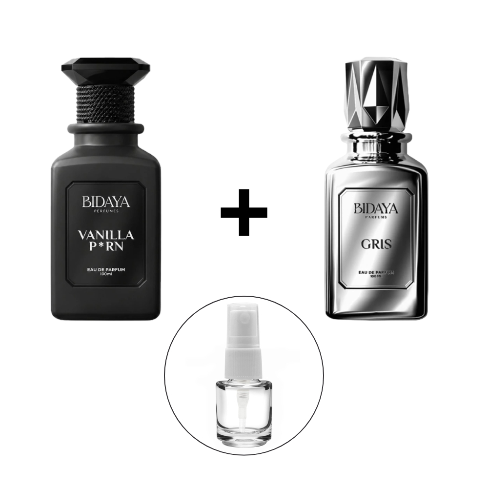 Kit Bidaya Gris e Vanilla P*rn EDP kit com 2 Perfumes Árabes