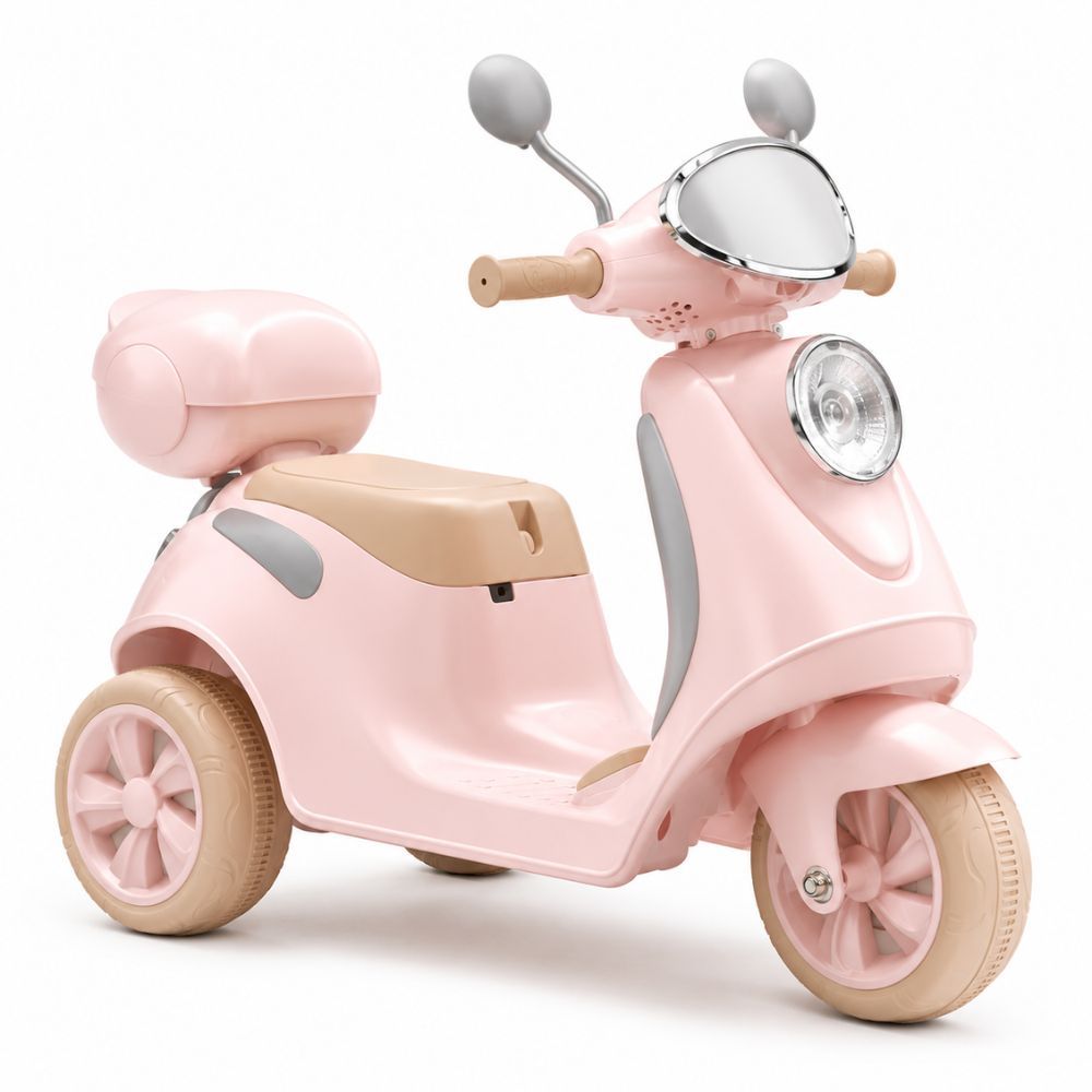 Mini Moto Elétrica Scooter Infantil Lambreta 2 Motores Frente E Ré Bateria 6v Com Som Bluetooth Led