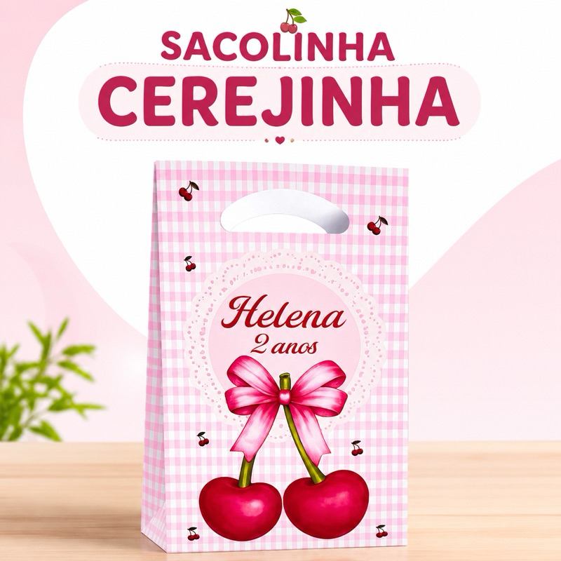 Sacolinha Cerejinha Personalizada | Lembrancinha Festa Infantil