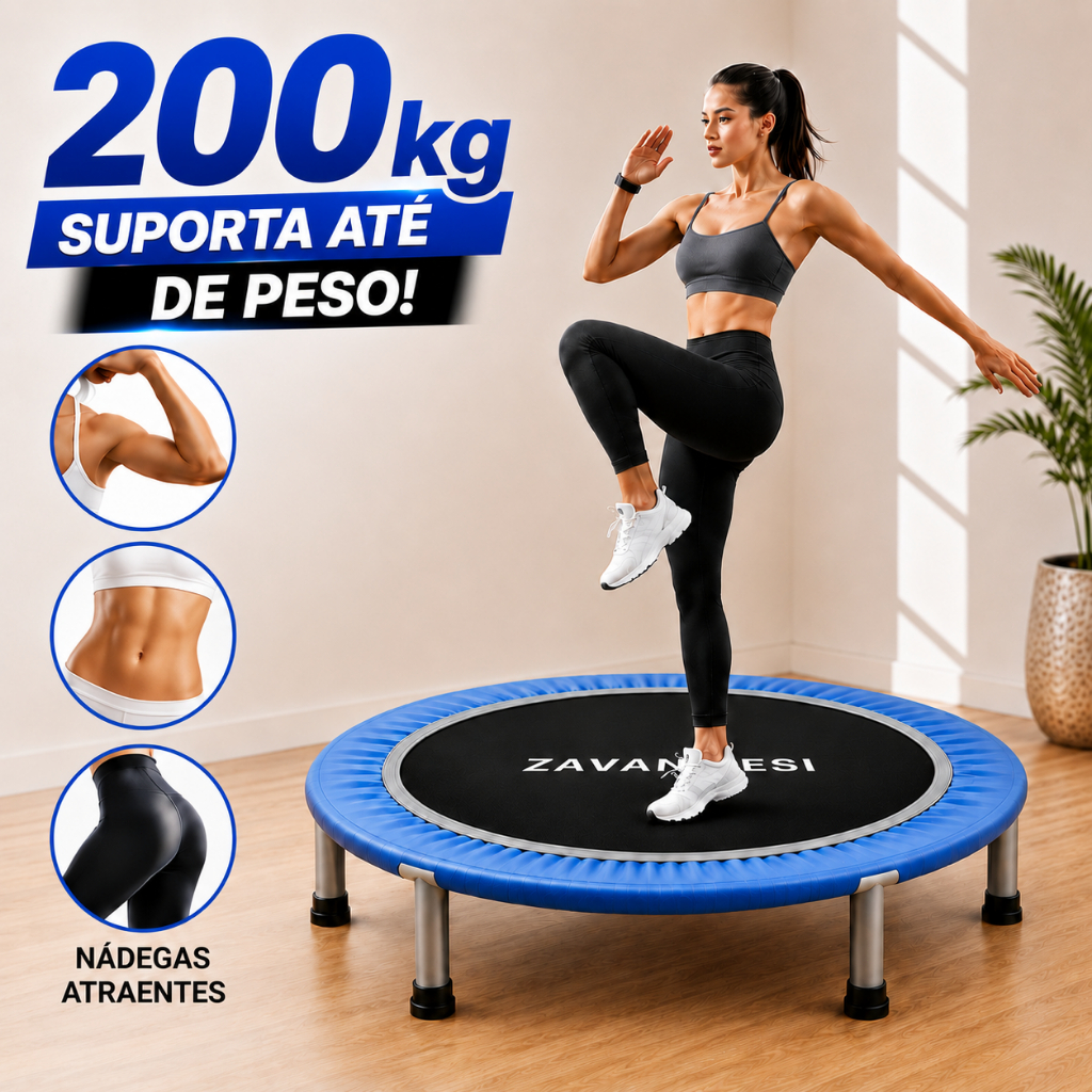 Trampolim Jump Profissional Com Capa Saia Diâmetro 1 M 200kg Mini Reforço Cama Elástica Elastica Academia