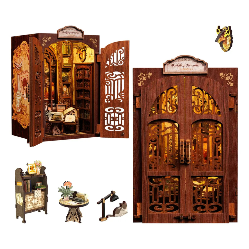 Kit Cantinho de Livros Book Nook – Miniatura DIY para Adultos e Adolescentes _ Casa em Miniatura, Bi
