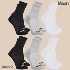 Kit Com 6 Pares de Meias Sport Mash Cano Medio em Algodao Unissex Para Corrida Caminhada