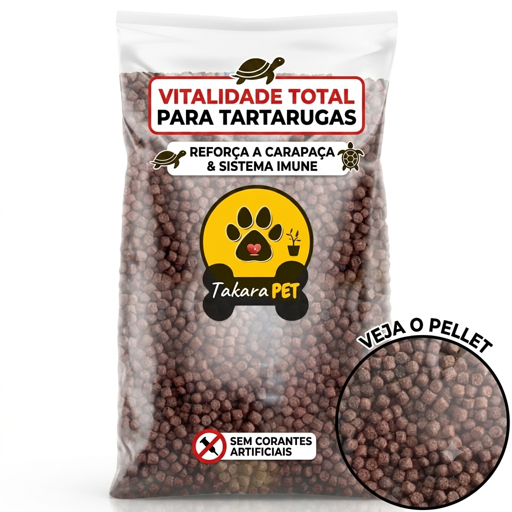 Racao para Tartaruga Aquatica e Tigre d'Agua Adulto Pellets 5mm Flutuante Nutricao Completa 1kg