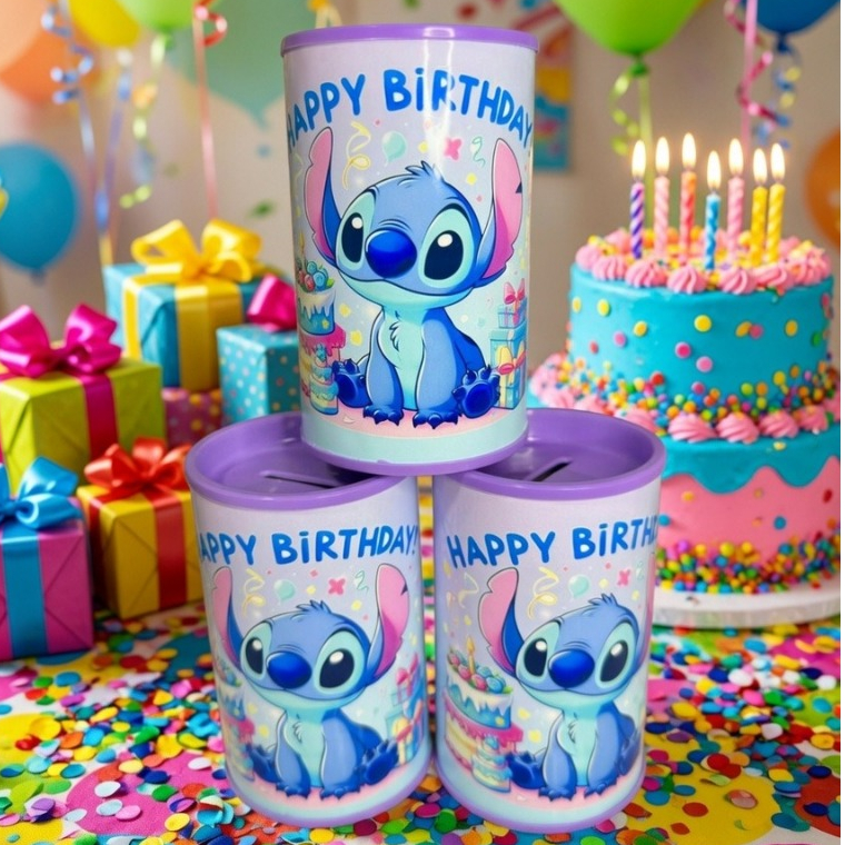 Cofrinhos Personalizados STITCH infantil todos os temas - Lembrancinhas infantil Aniversário