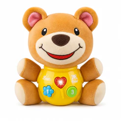 Pelúcia Musical Ursinho C/ Luz e Som Boneco CBS0344 - Castela Brasil