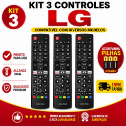 Kit Controle, Comando Remoto LG Smart TV Acompanha Pilhas