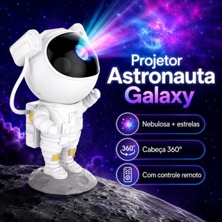 Astronauta Projetor De Luz led Estrela Galáxia Nebulosa Controle USB
