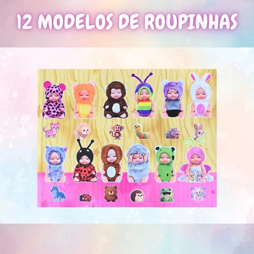 Conjunto De Mini Bonecas com Olhos Fechados - Brinquedo Infantil Fofo Para Presente