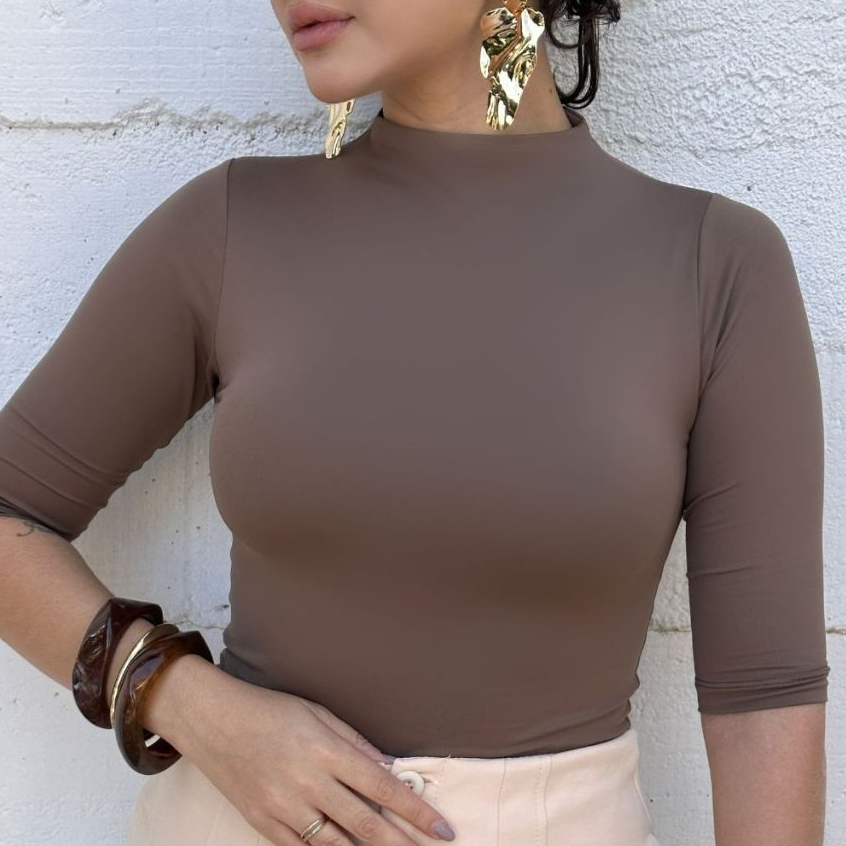 Blusa Feminina Cacharrel Manguinha UV Suplex Poliamida Trabalho Viagem Verão Básica