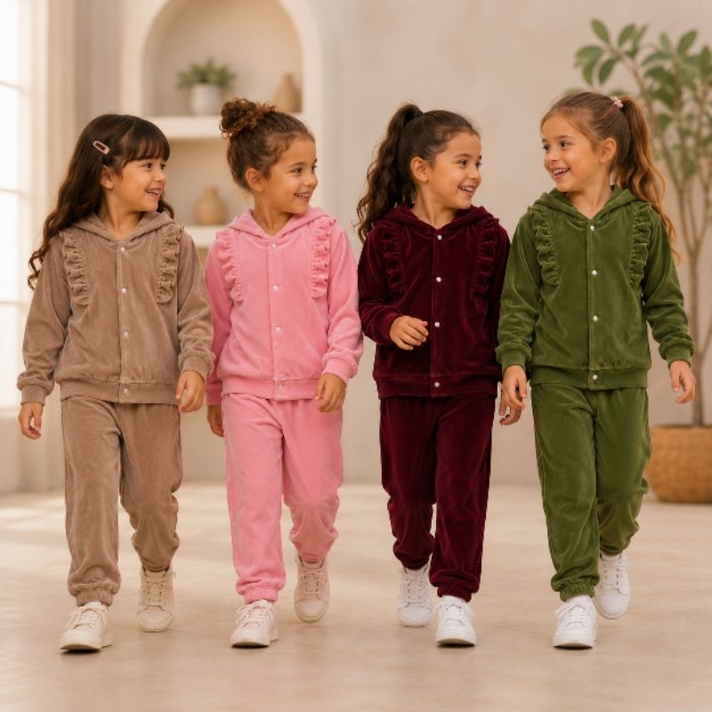 Conjunto Infantil bebê e infantil menino e menina com Capuz PLUSH