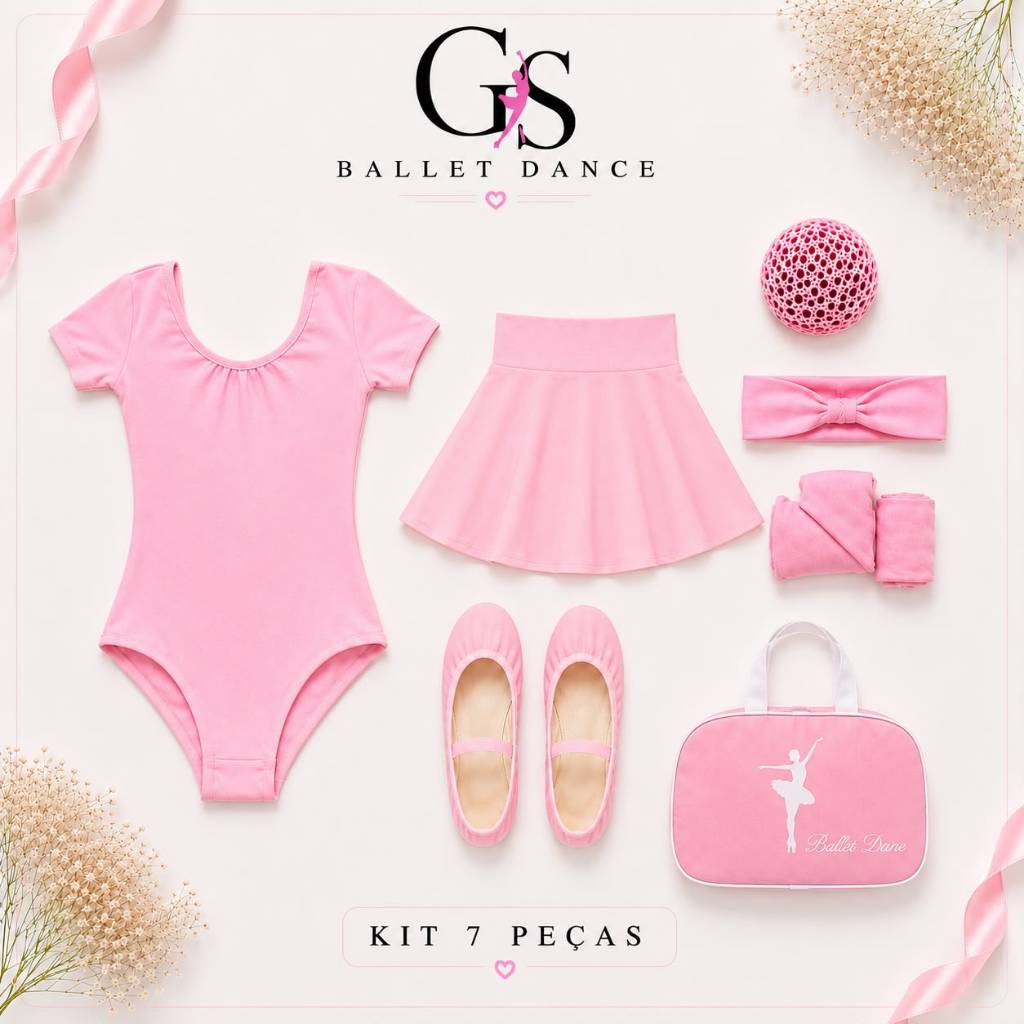 Kit  Ballet Infantil , BOLSA BALLET 7 itens + BRINDE