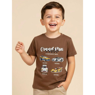 Camiseta Infantil Carros Grand Prix 100% Algodão Menino