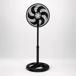 Ventilador de Coluna Ventisol Turbo 40cm 6 Pás 80w 127v ou 220v Silencioso Oscilante Altura Ajustável Quarto Preto