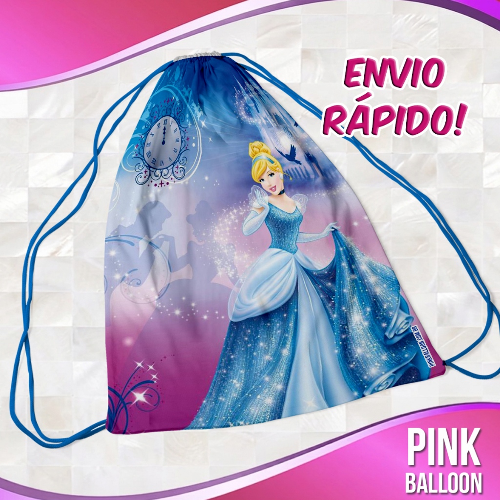 MOCHILINHA CINDERELA (ENVIO RÁPIDO) - SACOLINHA LEMBRANCINHA NÃO PERSONALIZADA
