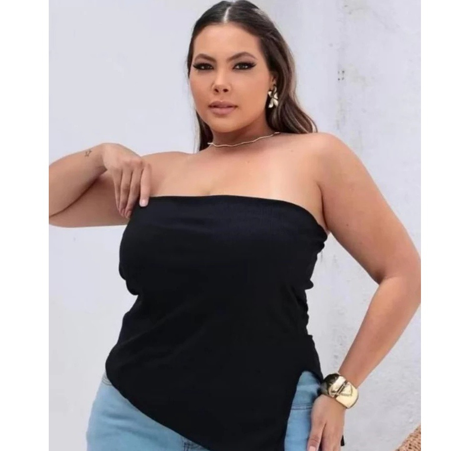 Blusa Bata Assimétrica Plus Size Feminina Elegante Confortável Moda Casual Tendência