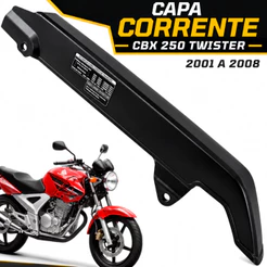 Capa Protetora Corrente Honda CBX 250 Twister 2001 A 2008 Preto