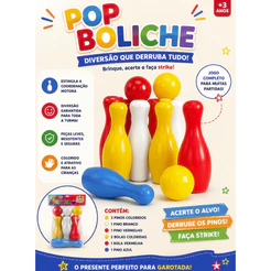 Jogo de Boliche Infantil 6 Pinos e 2 Bolas Brinquedo Educativo Coordenação Motora