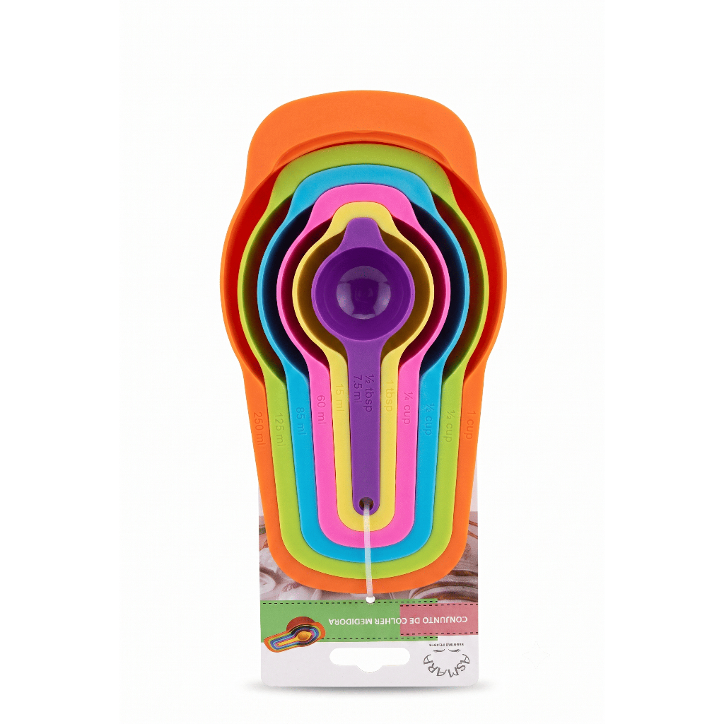 kit com 3 Kit Colheres Medidoras E Xícaras Medidoras 6 Peças Culinária