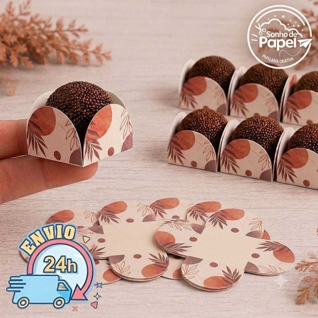 100 Forminhas de Doce Tons Terrosos Personalizada /Lembrancinha de Festa /Aniversário/ Decoração Terracota