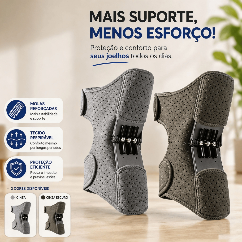 Joelheiras - Poderoso Rebote Molas, Ajustável Impulsionador, Suporte de Proteção para Esportes