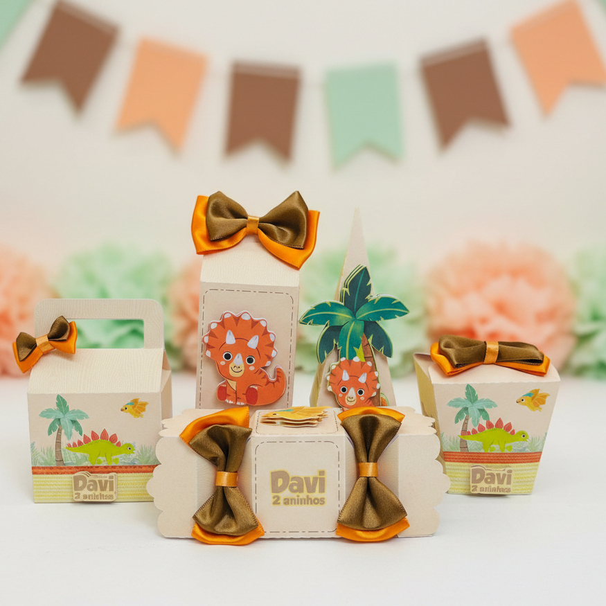 Kit Festa Dinossauro Baby Personalizado/Lembrancinha Aniversário Infantil/Festa Dinossauro Baby