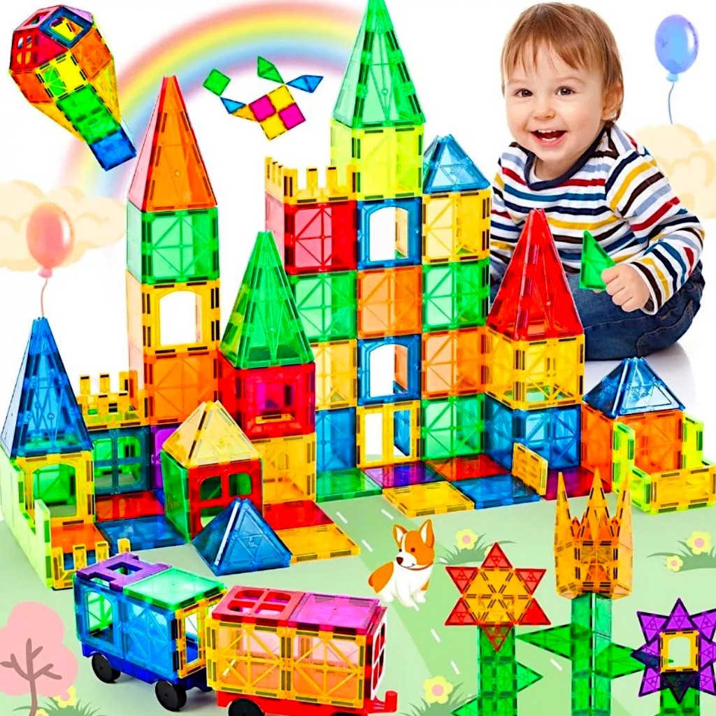 Blocos Magnéticos 3D para Construção Infantil