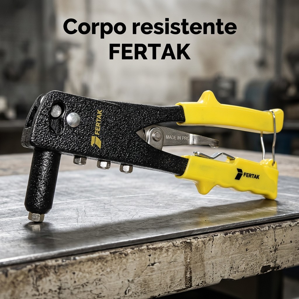 Kit  Alicate Rebitador Mais 250 Rebites Pop Diversos com Estojo Reutilizável Alta Fixação e Praticidade