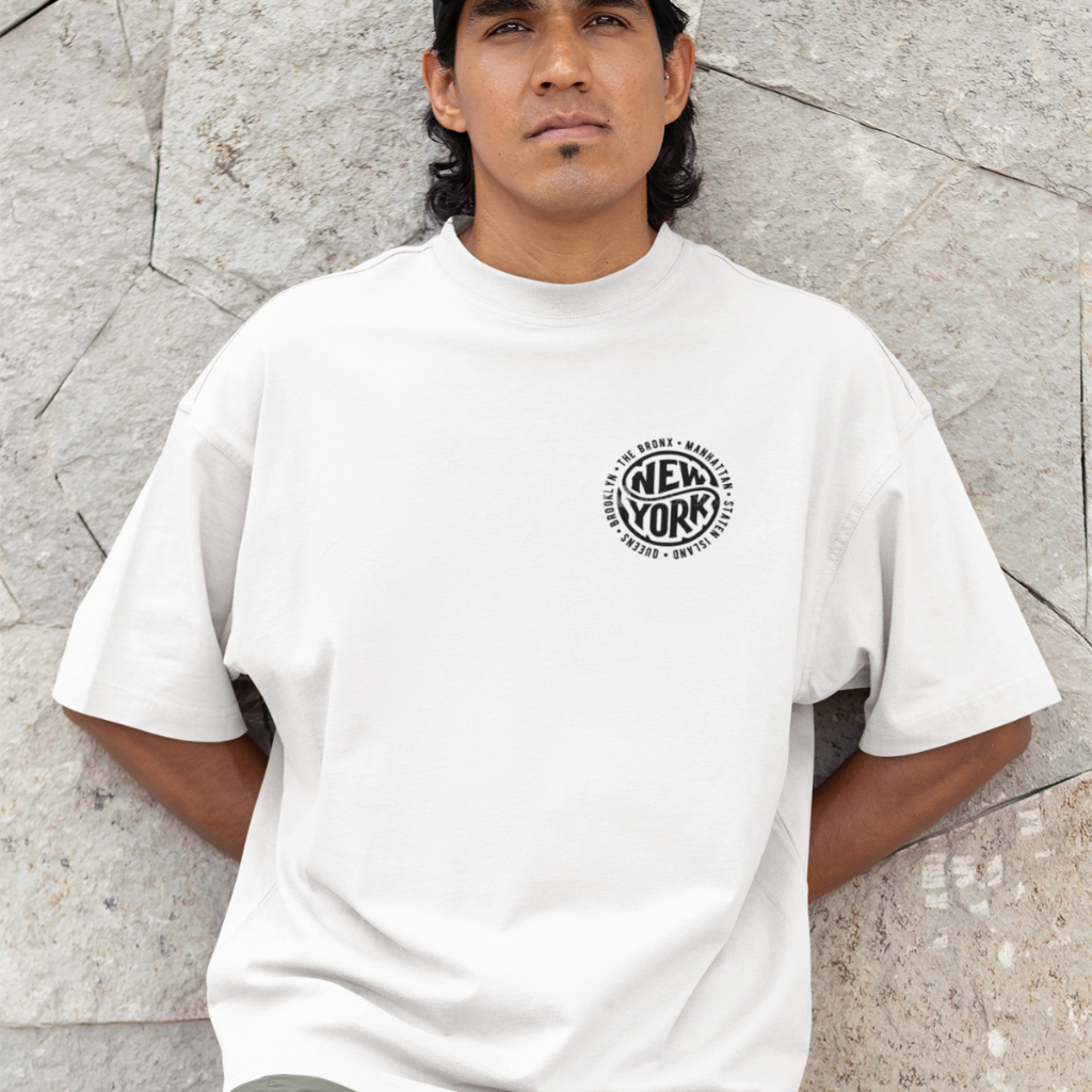 Camiseta Oversized Masculino/Feminino Academia Larga Streetwear Oversize Algodão Casual New York