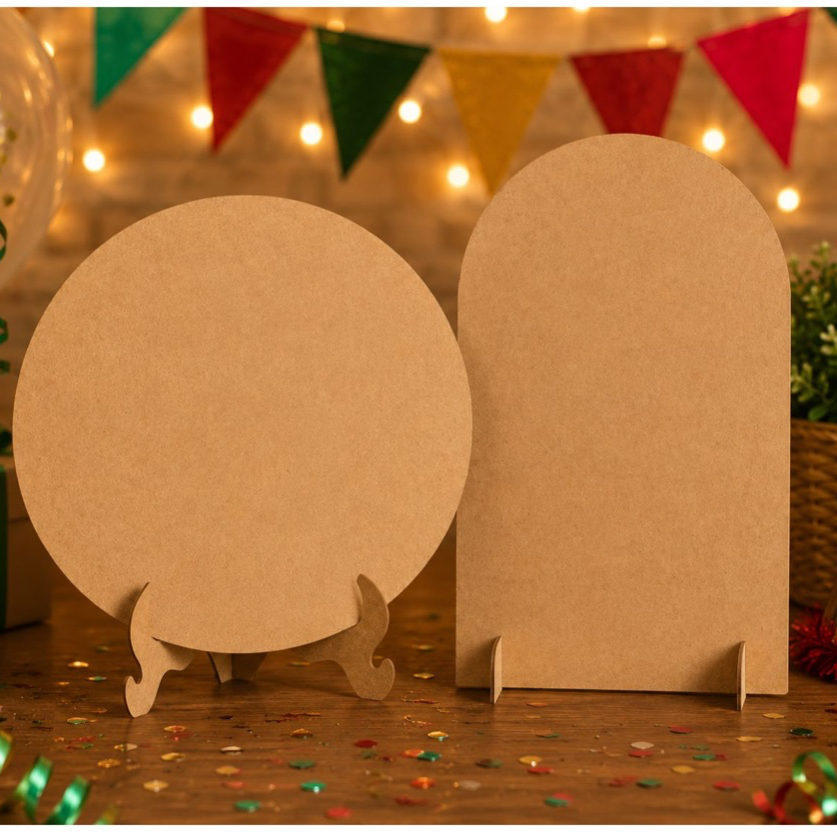 Mini Painel Decorativo Festa na Mesa Decoração Aniversario MDF 50cm Romano e Redondo