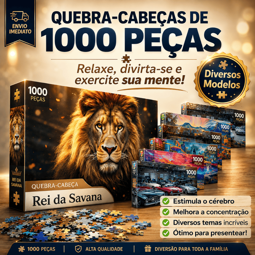 Quebra Cabeça Grande Caixa C/1000 Peças - Escolha Desenhos