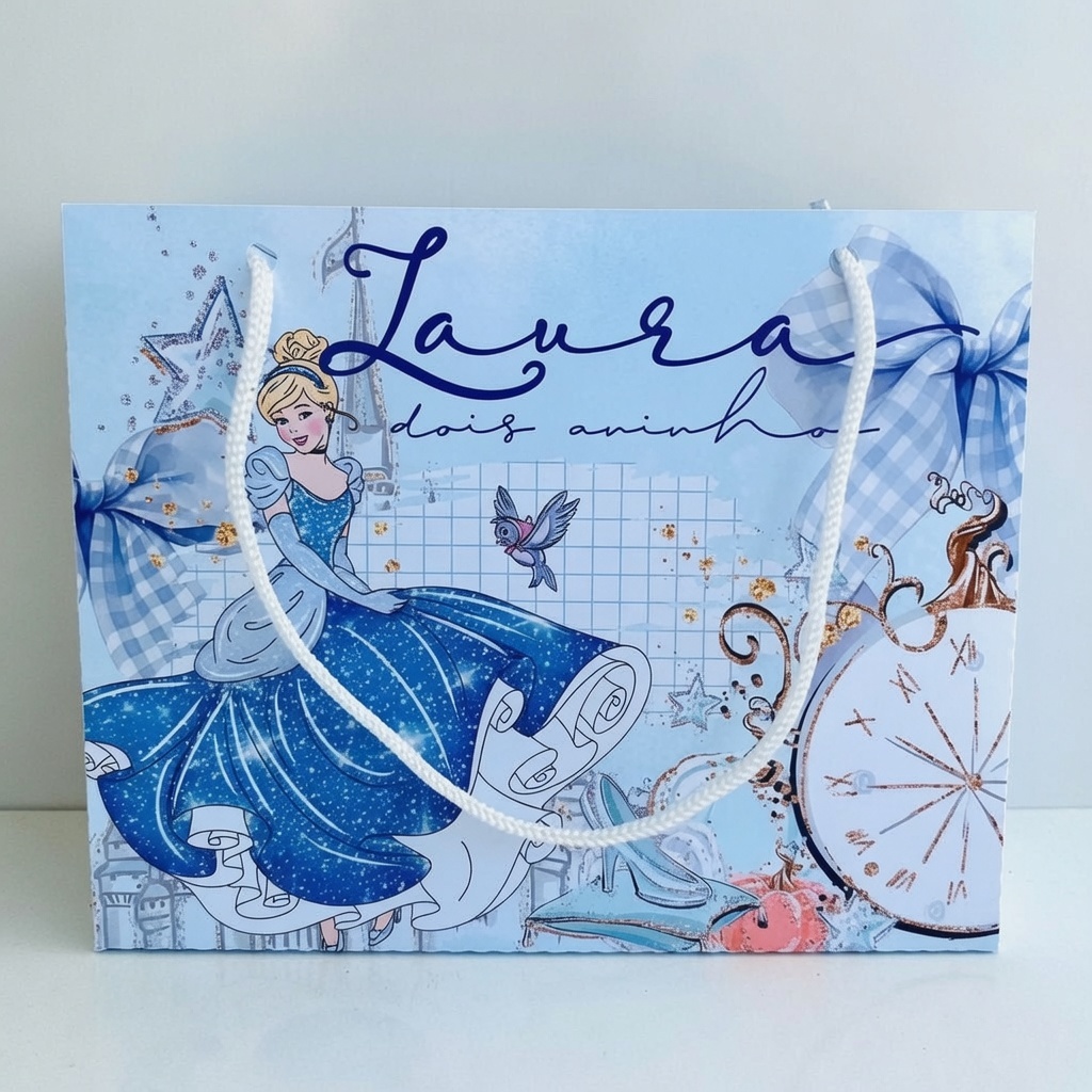 Kit Sacolinha Personalizada Cinderela Sacolinha Pegue e Monte Lembrancinha para Festa Aniversário